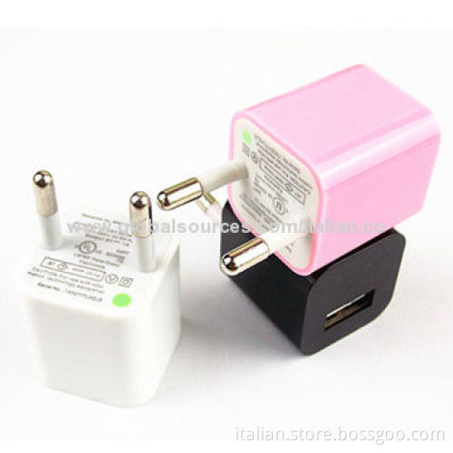 5V/1,000mAh High-quality USB Power Adapters for iPhone 5, US/EU Plug, 100-240V AC Input